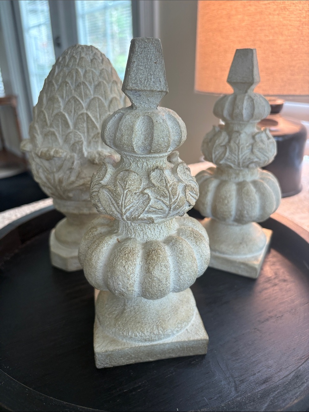 TRIO Resin Artichoke & Spires Finials French Country Farmhouse Cottagecore - Picture 5 of 16